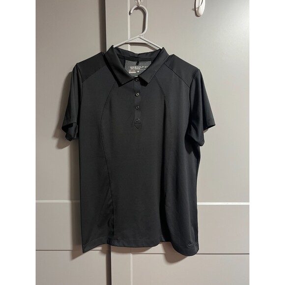 Nike Golf Mens Dri-Fit Tour Premium Black Performance Polo Gray Black Large - Picture 1 of 5